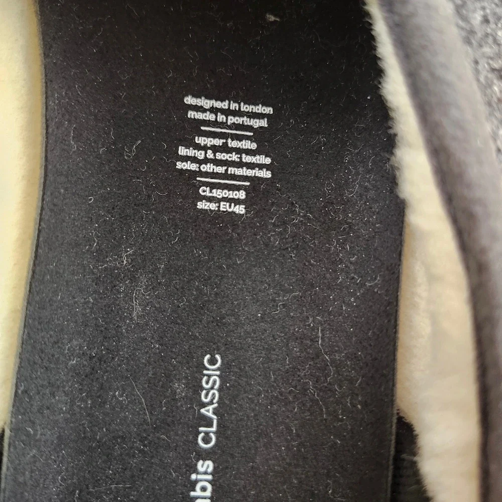 Mahabis Classic Wool Slippers Charcoal Grey wool Lined  Mens 11.5-12 Felt Cozy